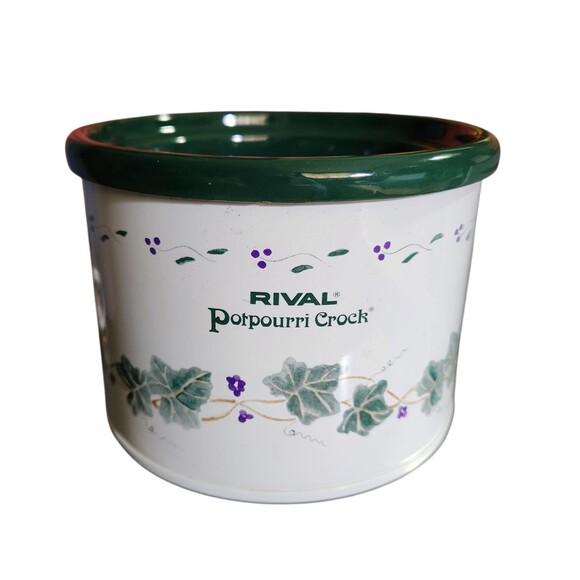 Vtg Rival Potpourri Crock Electric Simmer Pot Grapes & Vines Model 3209 GR - Picture 2 of 8